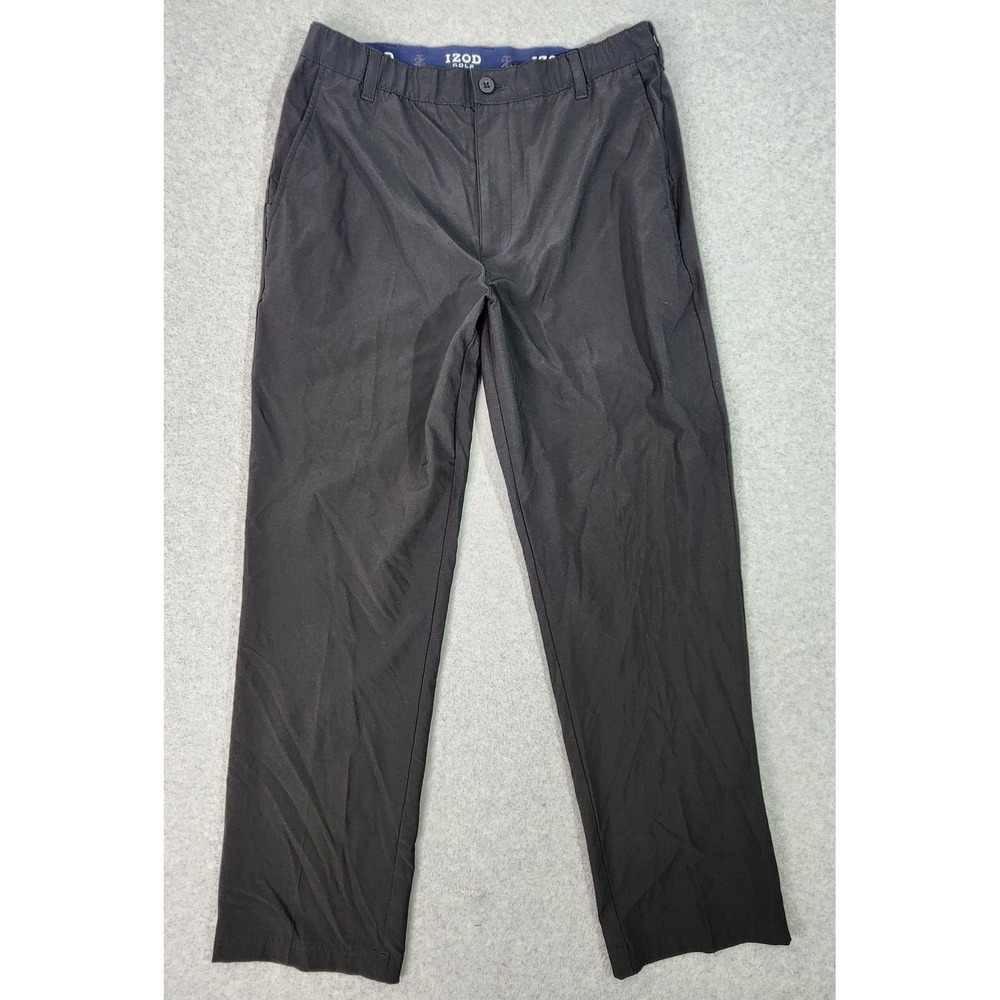 Izod Golf Performance Pants Mens Size 32x31 Black Straight Leg‎ Tag 36x32